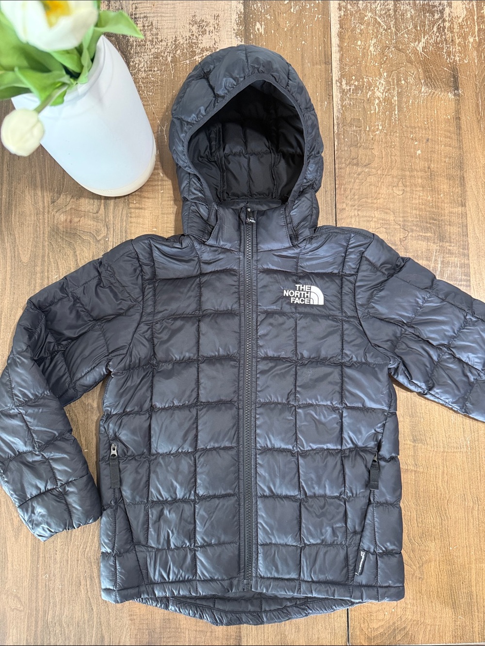 The North Face Black ThermoBall Hooded Jacket - Youth size 7/8